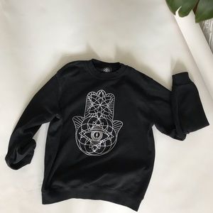 hamsa (hand symbol) black sweatshirt
